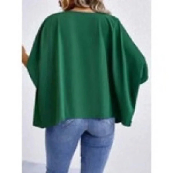 Steve Madden Green Loosely Inspired Ruffle Blouse Top Size Small - Picture 2 of 5